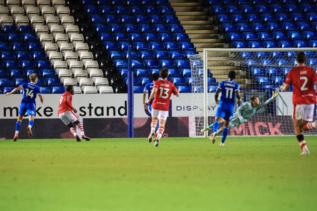 15th September 2026; Weston Homes Stadium, Peterborough, Cambridgeshire, England; Carabao Cup Football, Peterborough United versus Barnsley; Reyes Cleary of Barnsley scores his second goal in the 74th minute to lead 3-2 JeremyxGowers-Cromie