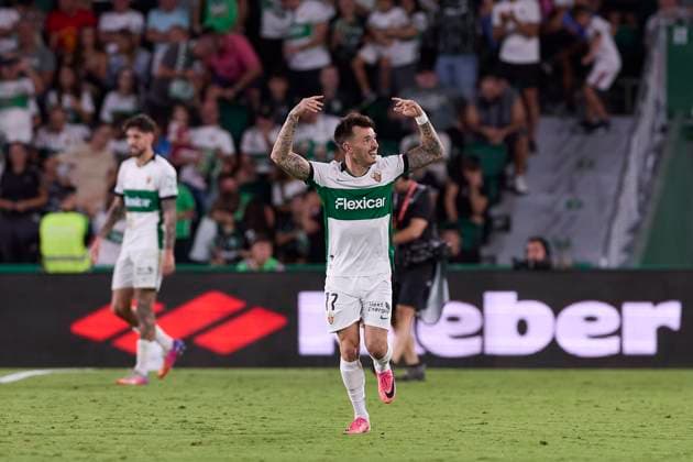 September 15, 2026, Elche, Spain: Josan Ferrandez (Elche CF) celebrates a goal during the LaLiga EA SPORTS 2026 2027 match between Elche CF and Real Madrid CF.Final score: Elche CF 2-3 Real Madrid CF LaLiga EA SPORTS 2026 2027 - Elche CF And Real Madrid CF In Elche, Spain - 15 Sep 2026  - ZUMAs197 20260915_aaa_s197_253 Copyright: xFedericoxTitonex