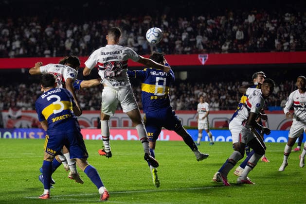 São Paulo x Boca Juniors SaO PAULO, SP - 15.09.2026: SaO PAULO X BOCA JUNIORS - Domingos Dias scores a goal during the match between Sao Paulo and Boca Juniors, the second leg of the CONMEBOL Sudamericana quarter-finals, held on Tuesday night (15) at MorumBIS in Sao Paulo, SP. (Photo: Rodilei Morais Fotoarena) x3017103x  RodileixMorais