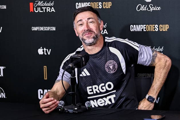 FORT LAUDERDALE, FL - SEPTEMBER 15: Head Coach Cristian ˜Kily™ Gonzalez of Inter Miami CF speaks to the media at the Inter Miami Stadium ahead of the 2026 Michelob ULTRA Campeones Cup on September 15, 2026 in Fort Lauderdale, Florida. (Photo by Chris Arjoon Icon Sportswire) SOCCER: SEP 15 Inter Miami CF Training EDITORIAL USE ONLY Icon2609150000061