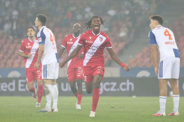 15.09.2026 Zuerich , SCHWEIZ, Stadion Letzigrund Zuerich Fussball Saison 2026 2027 Herren Fussball Super League Grasshopper Club Zuerich - FC Sion Torjubel Fode Sylla (FC Sion)