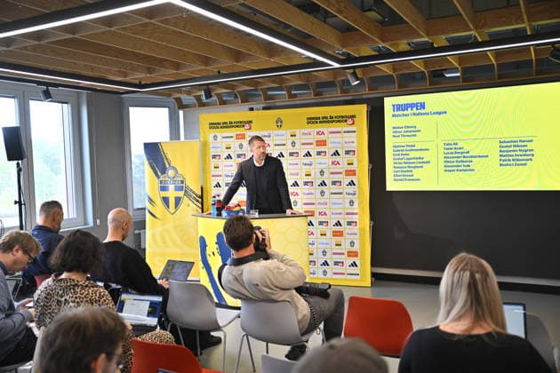 STOCKHOLM, SVERIGE 20260916 Fotbollslandslagets förbundskapten Graham Potter presenterar truppen till Nations League. STOCKHOLM SVERIGE x12270x