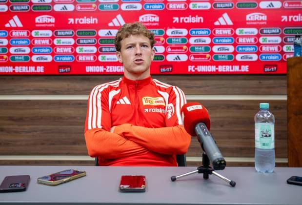 Fußball, Herren, Saison 2026 2027, 1. Bundesliga, 1. FC Union Berlin, Medienrunde mit Tim Skarke (1. FC Union Berlin), 16.09.2026, Copyright: xMatthiasxKochx