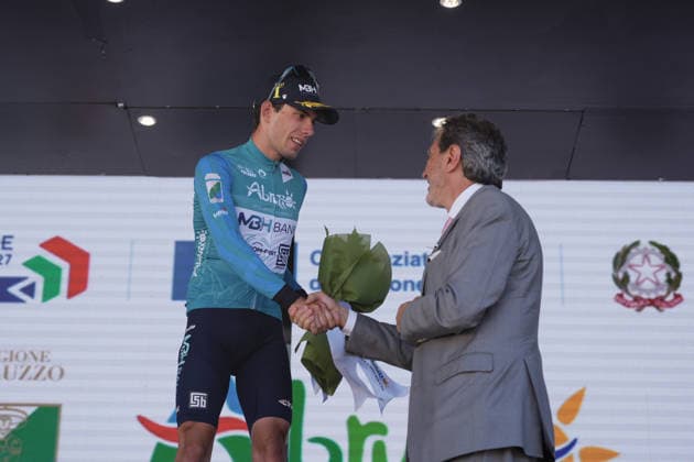 Italy s Alessandro Fancellu of MBH Bank CSB Telecom Fort blue jersey during the Giro d™Abruzzo, stage 2 from Popoli Terme to Caramanico Terme (143 km) - Abruzzo, Italy - Wednesday, September 16, 2026. - cycling.  Copyright: xMassimoxPaolone LaPressex