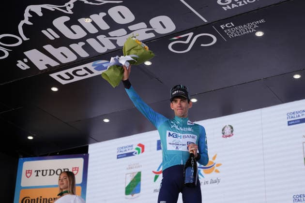 Italy s Alessandro Fancellu of MBH Bank CSB Telecom Fort blue jersey during the Giro d™Abruzzo, stage 2 from Popoli Terme to Caramanico Terme (143 km) - Abruzzo, Italy - Wednesday, September 16, 2026. - cycling.  Copyright: xMassimoxPaolone LaPressex