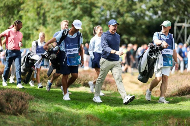 RECORD DATE NOT STATED 16th September 2026; Wentworth Golf Club, Virginia Water, Surrey, England; DP World Tour Golf, BMW PGA, Golf Herren Championship, Pro Am; Rory McIlroy of Northern Ireland walks to the 15th hole HenningxVonxJagow