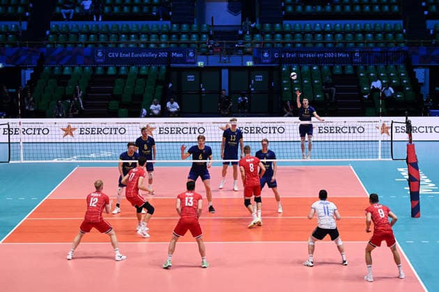 260916 General view during the CEV EuroVolley 2026 group stage volleyball match between Sweden and Slovakia on September 16, 2026 in Modena. Photo: Matteo Gribaudi BILDBYRAN COP 18 XY0130 volleyboll volleyball volleyboll-em sverige slovakien cev eurovolley 2026 sweden slovakia bbeng Copyright: MATTEOxGRIBAUDI BB260916BB182