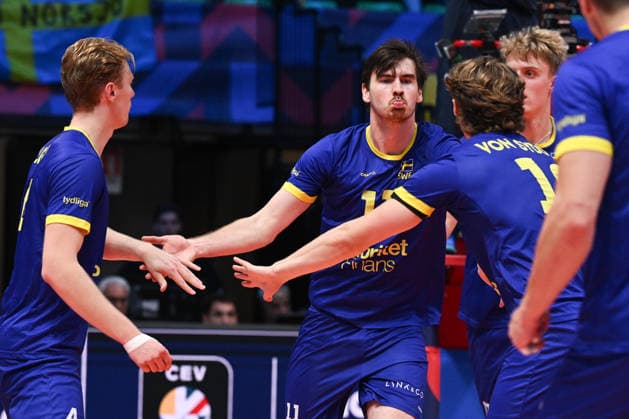 260916 Patrik Johansson of Sweden during the CEV EuroVolley 2026 group stage volleyball match between Sweden and Slovakia on September 16, 2026 in Modena. Photo: Matteo Gribaudi BILDBYRAN COP 18 XY0130 volleyboll volleyball volleyboll-em sverige slovakien cev eurovolley 2026 sweden slovakia bbeng Copyright: MATTEOxGRIBAUDI BB260916BB204