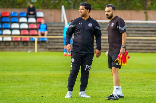 Im Bild: Pardis Fardjad-Azad (SV Tasmania Berlin, Trainer) 16.09.2026, SV Tasmania Berlin - BSG Chemie Leipzig, Regionalliga Nordost, Saison 2026 27, Werner-Seelenbinder-Sportpark Copyright: HMBxMedia xPascalxSpanehl