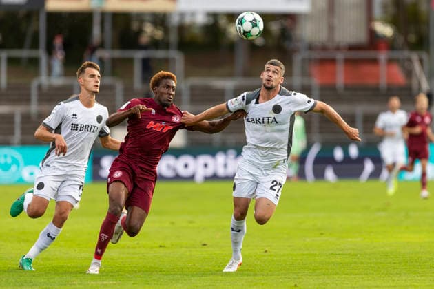 3. Liga, Fortuna Köln - SV Wehen Wiesbaden; 16.09.2026 Romeo Aigbekaen (Fortuna Köln, 30), Jordy Gillekens (SV Wehen Wiesbaden, 27). 3. Liga, Fortuna Köln - SV Wehen Wiesbaden, 6. Spieltag, am 16.09.2026, Südstadion, Köln. DFB regulations prohibit any use of photographs as image sequences and or quasi-video Copyright: xBEAUTIFULxSPORTS Meuselx