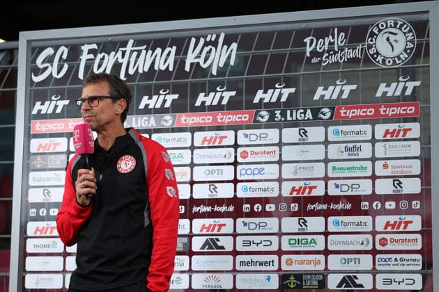 16.09.2026, xsefx, Fußball, SC Fortuna Köln - SV Wehen Wiesbaden, 3.Liga, Südstation, 6. Spieltag, Saison 2026 2027: Cheftrainer Matthias Mink (Fortuna Koeln hc) im Interview, Portrait DFB regulations prohibit any use of photographs as image sequences and or quasi-video. Nordrhein-Westfalen Deutschland