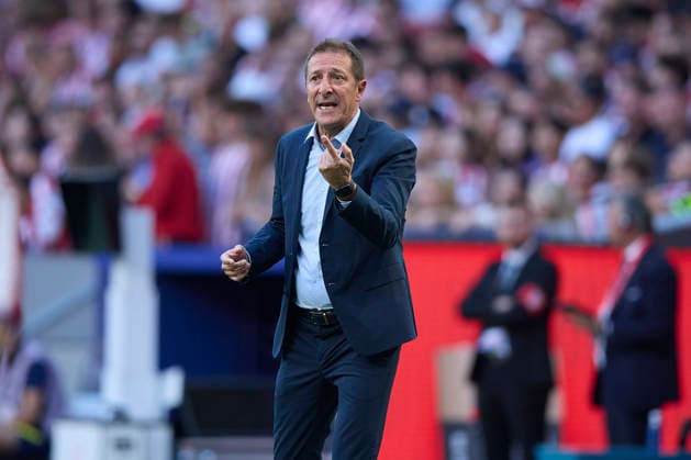 Luis Miguel Ramis (CA Osasuna) gestures during the LaLiga EA Sports match between Club AtlÃ tico de Madrid and Club AtlÃ tico Osasuna at Riyadh Air Metropolitano on September 16, 2026 in Madrid, Spain. (Photo by Manu Reino DeFodi Images) -
