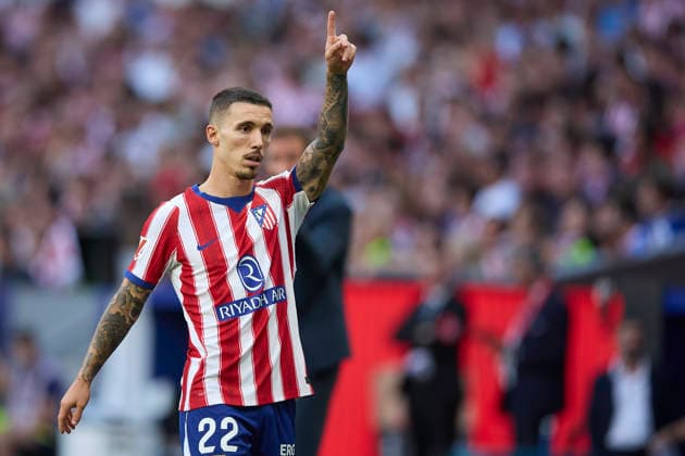 Alejandro Grimaldo (Atletico de Madrid) gestures during the LaLiga EA Sports match between Club AtlÃ tico de Madrid and Club AtlÃ tico Osasuna at Riyadh Air Metropolitano on September 16, 2026 in Madrid, Spain. (Photo by Manu Reino DeFodi Images) -