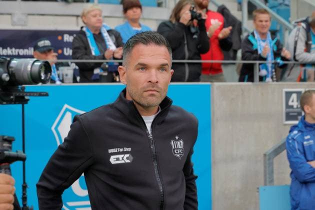 CFC vs SV Babelsberg 03 16.09..2026 Chemnitz, eins Stadion- An der Gellertstrasse, Fussball, Regionalliga Nordost 2026 2027, 9. Spieltag, CFC, CFC vs SV Babelsberg 03 CFC- Cheftrainer Benjamin Duda Chemnitz Sachsen BRD