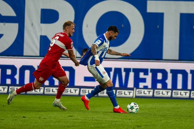 Rostock, Deutschland 16. September 2026: 3. Liga - 2026 2027 - Sp. 6 - FC Hansa Rostock gegen VfB Stuttgart II Im Bild: 1.v.re. Leon Dajaku (Hansa Rostock) macht das Tor zum 1:0 DFB DFL regulations prohibit any use of photographs as image sequences and or quasi-video Copyright: xFotostandx xVoelkerx