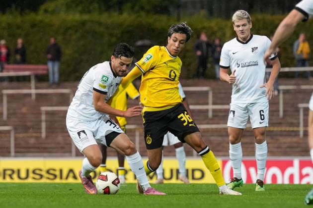 Mittwoch, 16.09.2026 Saison 2026 2027 4. Spieltag Regionalliga West im Stadion Rote Erde, Dortmund, Germany. BV Borussia Dortmund U23 - SV Westfalia Rhynern. Fadi Zarqelain (BVB)