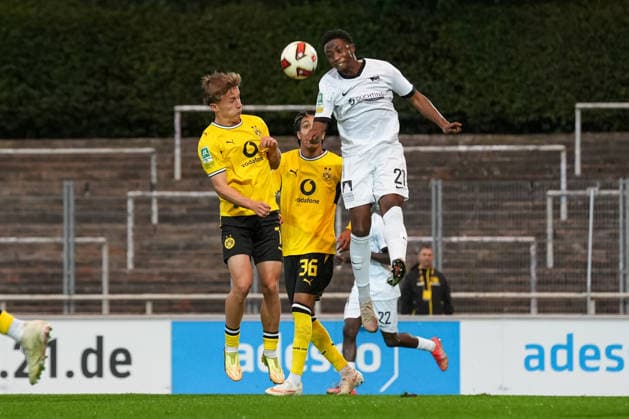 Mittwoch, 16.09.2026 Saison 2026 2027 4. Spieltag Regionalliga West im Stadion Rote Erde, Dortmund, Germany. BV Borussia Dortmund U23 - SV Westfalia Rhynern. Tim Degener (BVB)
