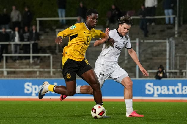 Mittwoch, 16.09.2026 Saison 2026 2027 4. Spieltag Regionalliga West im Stadion Rote Erde, Dortmund, Germany. BV Borussia Dortmund U23 - SV Westfalia Rhynern. Ismael Mansaray (BVB)