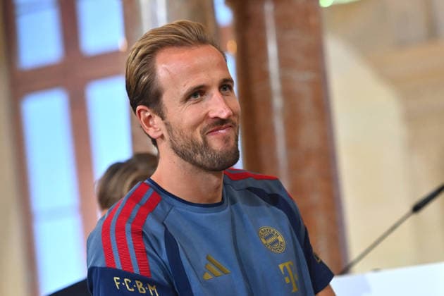 Harry KANE (Bayern Muenchen), Einzelbild,angeschnittenes Einzelmotiv,Portraet,Portrait,Porträt. Markus SOEDER (Ministerpraesident Bayern und CSU Vorsitzender) empfaengt die Meistermannschaften des FC Bayern Muenchen im Kuppelsaal in der Staatskanzlei in Muenchen am 16.09.2026.