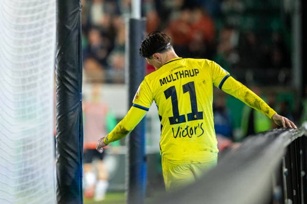 Maurice Multhaup (1. FC Saarbruecken, 11) reagiert nach einer vergebenen Torchance GER, SC Preussen Muenster vs. 1. FC Saarbruecken, Fussball, 3. Liga, 6. Spieltag, Spielzeit 2026 2027, 16.09.2026 DFL Regulations prohibit any use of photographers as image sequences and or quasi-video. GER, SC Preussen Muenster vs. 1. FC Saarbruecken, Fussball, 3. Liga, 6. Spieltag, Spielzeit 2026 2027, 16.09.2026 Muenster Copyright: xEibner-Pressefoto JanxRollingerx EP_JSK