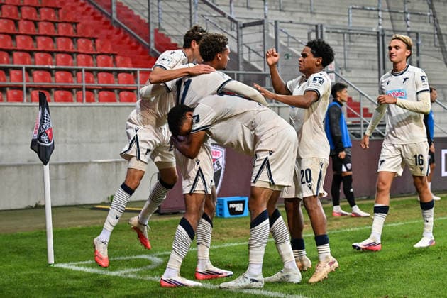 3. Liga; FC Ingolstadt - TSG 1899 Hoffenheim II; 16.09.2026 INGOLSTADT, GERMANY; 16. SEPTEMBER: Jubel der Gäste nach dem Treffer zum 1-2 durch Jykese FIELDS (TSG Hoffenheim II 11) während dem Match der 3. Liga zwischen dem FC Ingolstadt und der zweiten Mannschaft der TSG Hoffenheim am 6. Spieltag im Audi Sportpark Copyright: xBEAUTIFULxSPORTS Goldbergx