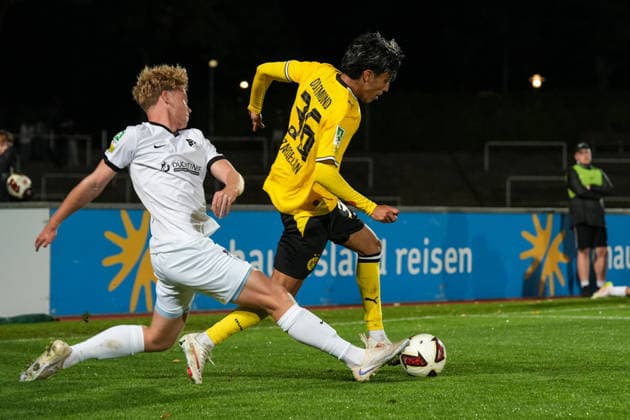 Mittwoch, 16.09.2026 Saison 2026 2027 4. Spieltag Regionalliga West im Stadion Rote Erde, Dortmund, Germany. BV Borussia Dortmund U23 - SV Westfalia Rhynern. Fadi Zarqelain (BVB)