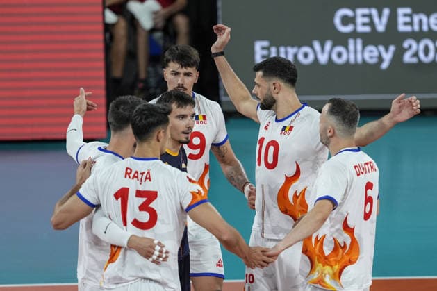 France v Romania - CEV EuroVolley 2026 Men CLUJ-NAPOCA, ROMANIA - SEPTEMBER 16: Players of Romania celebrate after a point during the CEV 2026 European Men s Volleyball Championship Group D match between France and Romania at BT Arena in Cluj-Napoca, Romania, on September 16, 2026. Osmancan Gurdogan Anadolu Cluj Romania. Editorial use only. Please get in touch for any other usage.  Copyright: x2026xAnadoluxOsmancanxGurdoganx