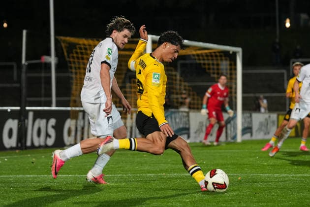 Mittwoch, 16.09.2026 Saison 2026 2027 4. Spieltag Regionalliga West im Stadion Rote Erde, Dortmund, Germany. BV Borussia Dortmund U23 - SV Westfalia Rhynern. Ayman Azhil (BVB)