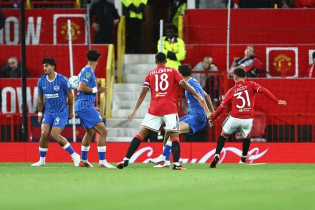 Shea Lacey of Manchester United, ManU scores their sides first goal Manchester United v Brighton & Hove Albion, EFL Carabao Cup, Football, Old Trafford, UK - 16 Sep 2026Manchester Old Trafford United Kingdom EDITORIAL USE ONLY No use with unauthorised audio, video, data, fixture lists, club league logos or live services. Online in-match use limited to 120 images, no video emulation. No use in betting, games or single club league player publications. Copyright: xPhilxOldham Shutterstockx 17154491q