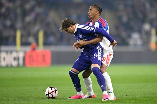 RSC Anderlecht v Olympique Lyon - UEFA Europa League ANDERLECHT, BELGIUM - SEPTEMBER 16 : Cvetkovic Mihajlo forward of RSC Anderlecht in action during the UEFA Europa League 2026 27 League Phase MD1 match between RSC Anderlecht and Olympique Lyon on September 16, 2026 in Anderlecht, Belgium, 16 09 2026 Anderlecht Belgium  Copyright: xNicoxVereeckenx