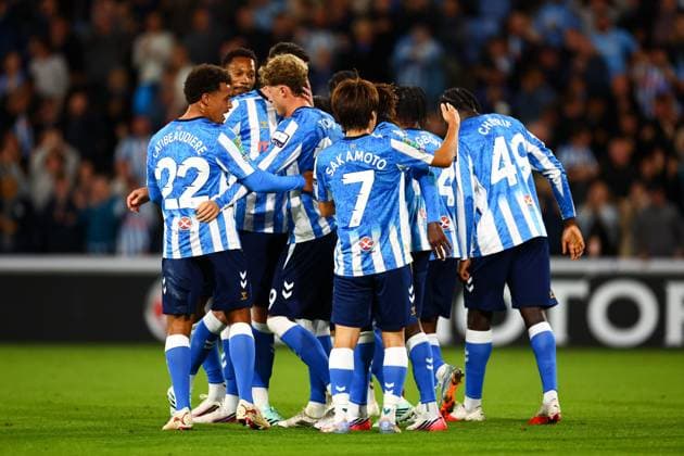 Victor Torp of Coventry City celebrates their goal to make it 1-1 Coventry City v Aston Villa, EFL Carabao Cup, Football, Coventry Building Society Arena, Coventry, UK - 16 Sep 2026Coventry Coventry Building Society Arena United Kingdom EDITORIAL USE ONLY No use with unauthorised audio, video, data, fixture lists, club league logos or live services. Online in-match use limited to 120 images, no video emulation. No use in betting, games or single club league player publications.  Copyright: xJamesxMarsh Shutterstockx 17151869ac