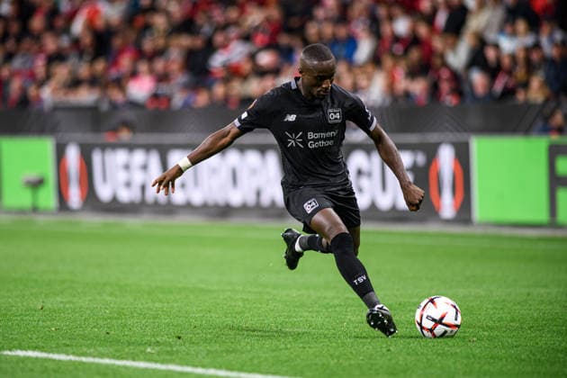 LEVERKUSEN, GERMANY - 16 SEPTEMBER, 2026: Moussa Diaby of Bayer 04 Leverkusen, Germany - The UEFA Europa League match Bayer 04 Leverkusen vs. NK Celje at BayArena.  Copyright: xVitaliixKliuievx
