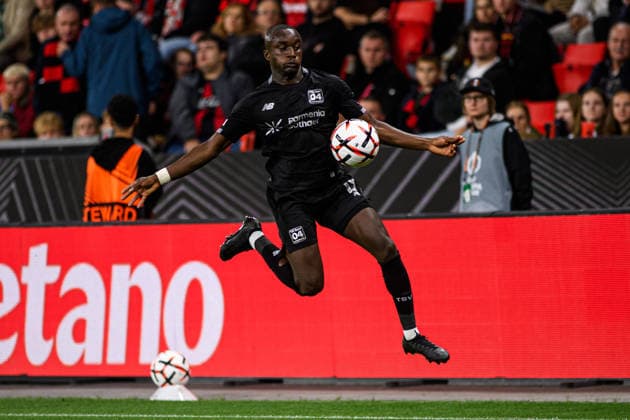 LEVERKUSEN, GERMANY - 16 SEPTEMBER, 2026: Moussa Diaby of Bayer 04 Leverkusen, Germany - The UEFA Europa League match Bayer 04 Leverkusen vs. NK Celje at BayArena.  Copyright: xVitaliixKliuievx