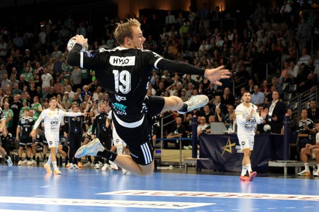 16.09.2026, GER Deutschland, Handball, EHF Champions League, 16.09.2026, Saison 2026 2027, Berlin, Fuechse Berlin vs Veszprem HC Mathias Gidsel ( Fuechse Berlin 19 ) nordphoto GmbH Engler Berlin Max-Schmeling-Halle Berlin Deutschland Copyright: xNordphotox xEnglerx