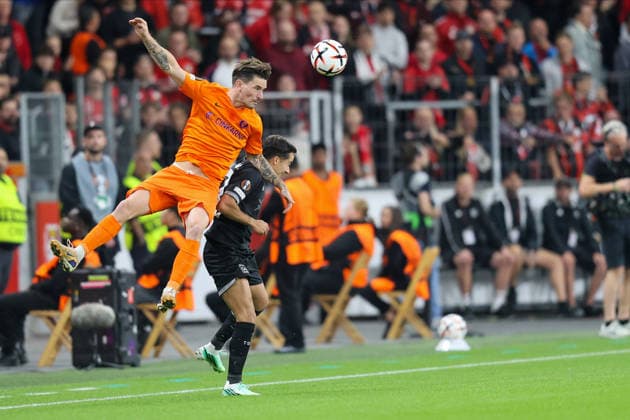 Leverkusen, Germany - 16 September: Benjamin Verbic of NK Celje during the UEFA Europa League match between Bayer Leverkusen vs NK Celje at Bay Arena on 16 September 2026. Copyright: xOPAxImagesxJavadxMohammadpourx