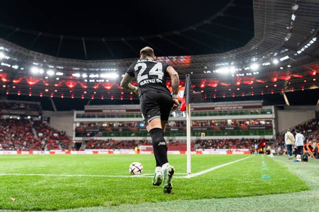 UEFA Europa League 2026 2027, Bayer 04 Leverkusen vs. NK Celje, 1. Spieltag, Mittwoch, 16.09.2026 BayArena (Nordrhein-Westfalen, Deutschland) Aleix Garcia Ecke Copyright: xCelinaxLeiersx