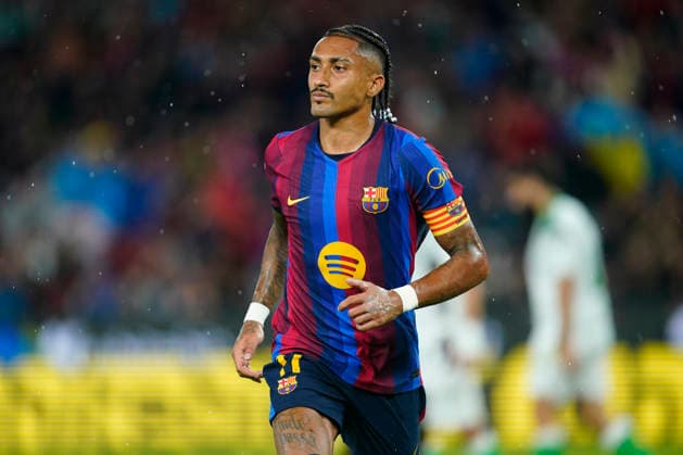 ESP: FC Barcelona, Barca - Racing Club de Santander. La Liga EA Sports. Matchday 6. Raphael Dias Belloli Raphinha of FC Barcelona celebrates his goal during the La Liga EA Sports match between FC Barcelona and Real Racing Club de Santander played at Spotify Camp Nou Stadium on 16 Sept 2026 in Barcelona, Spain. kpng Copyright: xSergioxRuizx xPRESSINPHOTOx PS_2627_BAR_RAC_017