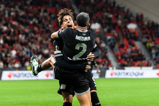 UEFA Europa League 2026 2027, Bayer 04 Leverkusen vs. NK Celje, 1. Spieltag, Mittwoch, 16.09.2026 BayArena (Nordrhein-Westfalen, Deutschland) Tor zum 2:0 durch Facundo Medina Jubel Freude Emotionen Torjubel Afonso Moreira Copyright: xCelinaxLeiersx