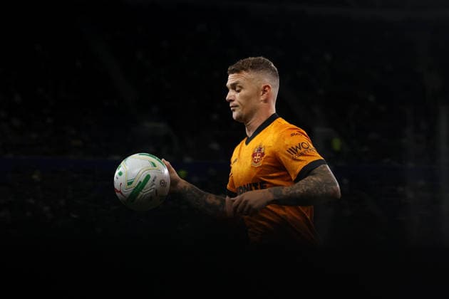 RECORD DATE NOT STATED Kieran Trippier of Wolverhampton Wanderers during the Carabao Cup round 3 match Everton vs Wolverhampton Wanderers at Hill Dickinson Stadium, Liverpool, United Kingdom on 16 September 2026 (Photo by Alfie Cosgrove News Images) Copyright: xx