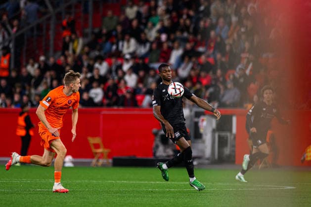 LEVERKUSEN, GERMANY - 16 SEPTEMBER, 2026: Christian Kofane of Bayer 04 Leverkusen, Germany - The UEFA Europa League match Bayer 04 Leverkusen vs. NK Celje at BayArena.  Copyright: xVitaliixKliuievx