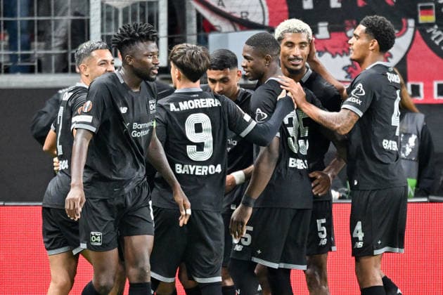 Facundo Medina (Leverkusen 2) jubelt nach dem Tor zum 2:0 mit der Mannschaft 16.09.2026 ¢ Fussball ¢ Europa League ¢ Bayer 04 Leverkusen vs NK Celje, BayArena, Leverkusen, NRW Germany