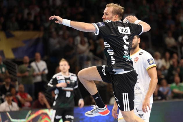 16.09.2026, xBHAx, Handball, EHF Champions League, Saison 2026 2027, CL, Füchse Berlin - One Veszprem HC, Max-Schmeling-Halle: Max Darj (Füchse Berlin 5) im Angriff Berlin Deutschkand