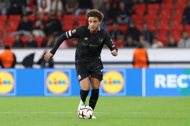 Eliesse Ben Seghir (Bayer 04 Leverkusen) controls the ball during the UEFA Europa League 2026 27 League Phase match between Bayer 04 Leverkusen and NK Celje at BayArena on September 16, 2026 in Leverkusen, Germany. (Photo by Oliver Kaelke DeFodi Images) -