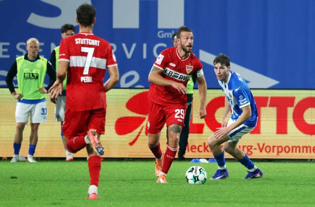 16.09.26 FC Hansa Rostock - VfB Stuttgart II Deutschland, Rostock, 16.09.2026, Fussball, 3. Liga, Saison 2026 2027, FC Hansa Rostock - VfB Stuttgart II (3:2): Dominik Nothnagel (VfB Stuttgart II).