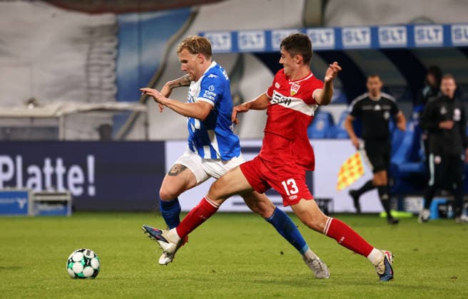 16.09.26 FC Hansa Rostock - VfB Stuttgart II Deutschland, Rostock, 16.09.2026, Fussball, 3. Liga, Saison 2026 2027, FC Hansa Rostock - VfB Stuttgart II (3:2): Tim Köhler (VfB Stuttgart II).