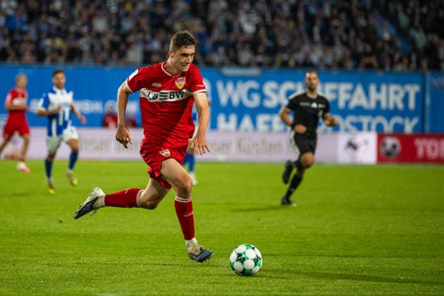 Rostock, Deutschland 16. September 2026: 3. Liga - 2026 2027 - Sp. 6 - FC Hansa Rostock gegen VfB Stuttgart II Im Bild: Tim Köhler Koehler (VfB Stuttgart II) DFB DFL regulations prohibit any use of photographs as image sequences and or quasi-video Copyright: xFotostandx xVoelkerx