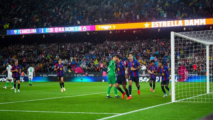 ESP: FC Barcelona, Barca - Racing Club de Santander. La Liga EA Sports. Matchday 6. Joao Cancelo of FC Barcelona celebrates the 1-0 during the La Liga EA Sports match between FC Barcelona and Real Racing Club de Santander played at Spotify Camp Nou Stadium on 16 Sept 2026 in Barcelona, Spain. kpng Copyright: xSergioxRuizx xPRESSINPHOTOx PS_2627_BAR_RAC_054