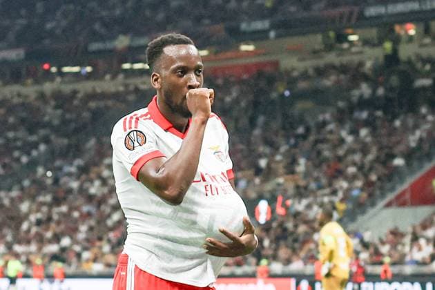 September 16, 2026, Milano, Italy: Dodi Lukebakio (Benfica) celebrate after scoring goal during UEFA Europa League 2026 2027 match between AC Milan and Benfica..Final Score: AC Milan 0:2 Benfica Milano Italy - ZUMAs197 20260916_aaa_s197_379 Copyright: xGrzegorzxWajdax