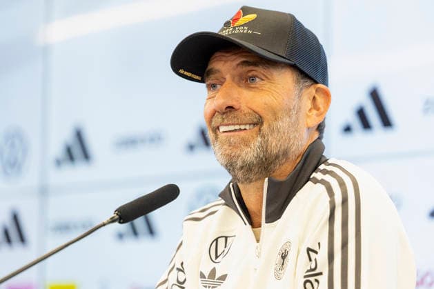 Bundestrainer Jürgen Klopp bei der Nominierungs-Pressekonferenz zur UEFA Nations League 2026 2027 der deutschen Fußball-Nationalmannschaft in Frankfurt am Main, Deutschland, am 17. September 2026. Germany head coach Jürgen Klopp at the squad announcement press conference, PK, Pressekonferenz for the UEFA Nations League 2026 2027 of the German national football team in Frankfurt am Main, Germany, on September 17, 2026. DFB DFL REGULATIONS PROHIBIT ANY USE OF PHOTOGRAPHS AS IMAGE SEQUENCES AND OR QUASI-VIDEO, Copyright: HMBxMedia xHeikoxBecker