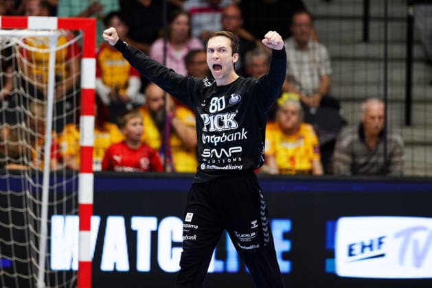 GOG v Pick Szeged, EHF Champions League Handball, Svendborg, Denmark Svendborg, Denmark. 16th, September 2026. Nikola Portner (80) of Pick Szeged seen during the EHF Champions League match between GOG and Pick Szeged at Arena Svendborg in Svendborg. Denmark, Svendborg, Arena Svendborg  Copyright: xGonzalesxPhoto LauxNielsenx